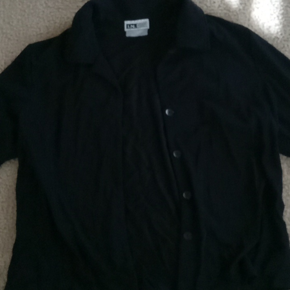 I.N. Studio Petite San Francisco Black Button Up